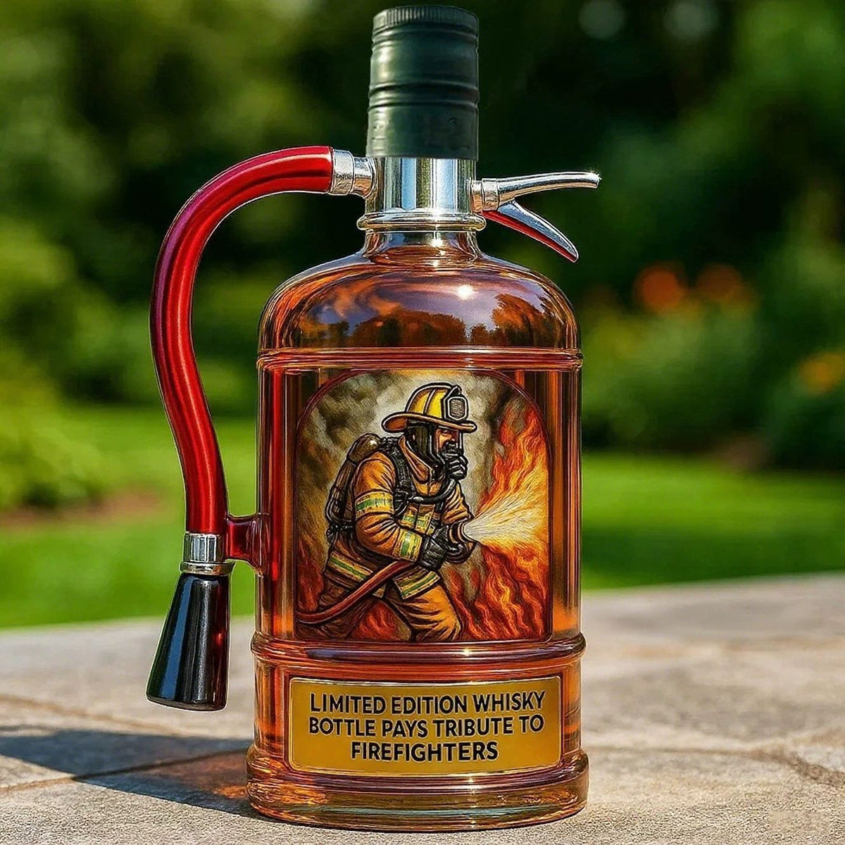 Personalized Firefighter Tribute Limited Edition Whiskey Bottle