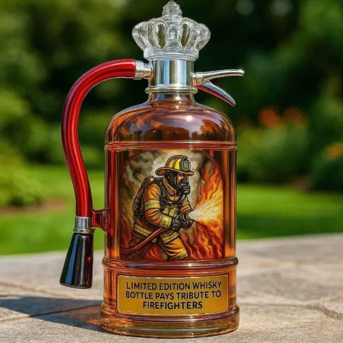 Personalized Firefighter Tribute Limited Edition Whiskey Bottle