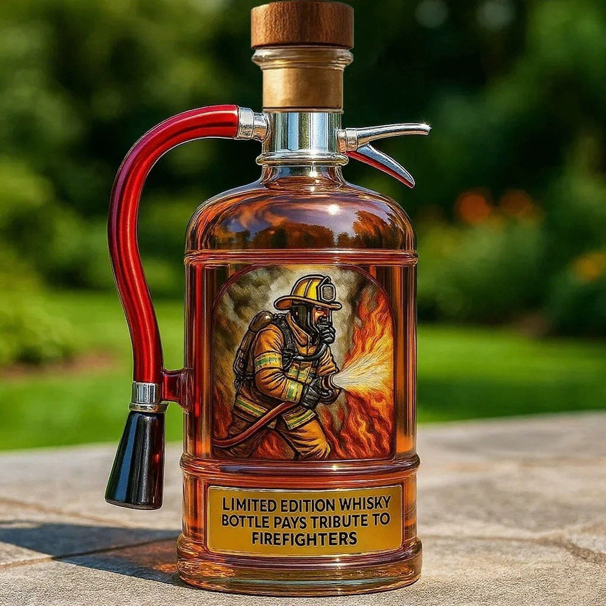 Personalized Firefighter Tribute Limited Edition Whiskey Bottle