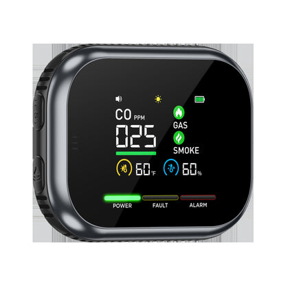 Multi-Function Home Safety Detector - CO,Gas, Smoke,Temperature & Humidity Monitor