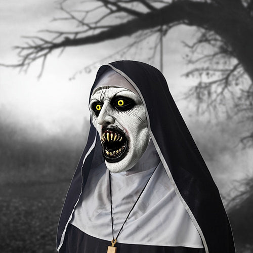 🎃Spooky Qualteus Nun Halloween Mask Latex Handwashable Cosplay Costume Accessory