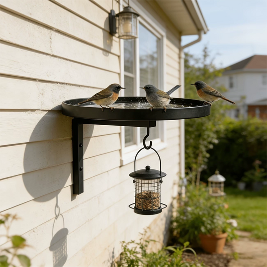 Wall-Mounted Metal Bird Bath Basin
