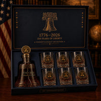 700ml Liberty Bell Decanter + 6 Matching Thick-Bottom Glass