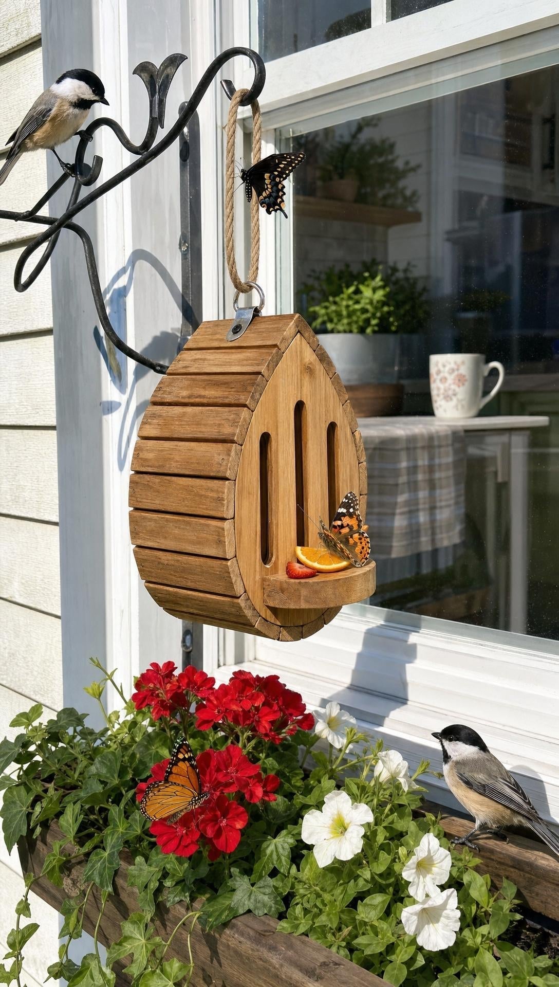 🦋Handmade Garden Butterfly House with Feeder Station