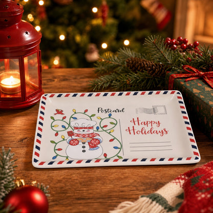 🎄 LAST DAY 49% OFF🍪 Vintage Christmas Postcard Platter🎅🎁