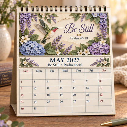 ✝️ 3D Christian Calendar 2027 | 12 Scripture Designs with Nature Scenes, Birds &amp; Flowers for Faith-Filled Homes &amp; Meaningful Gifts 🎁
