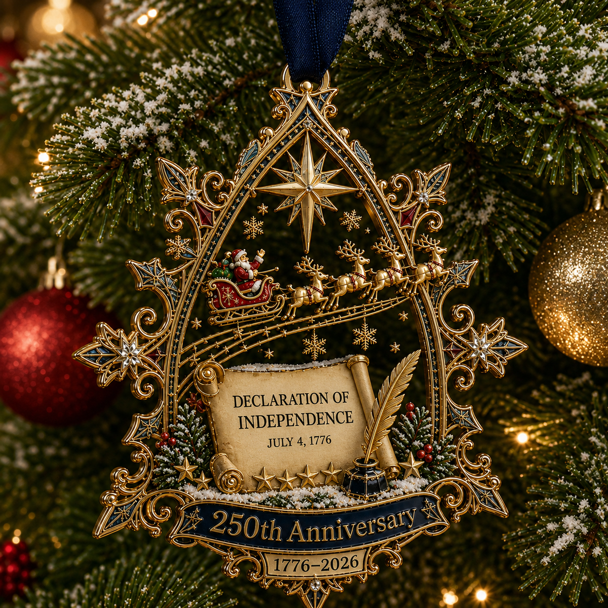🔥250th Anniversary: Santa Flying Over the White House on a Snowy Night