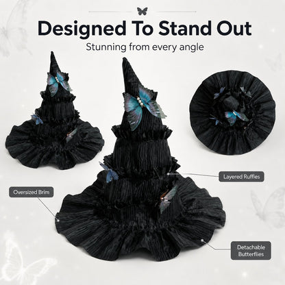 🖤 Gothic Butterfly Witch Hat™