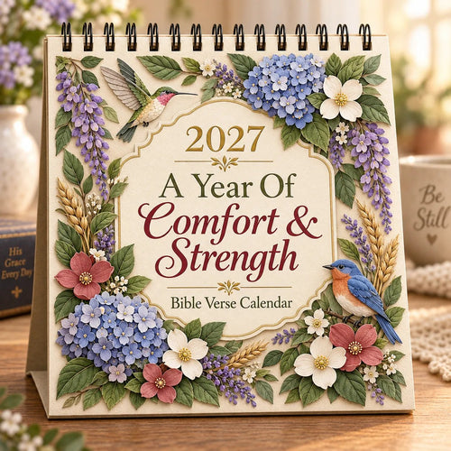 ✝️ 3D Christian Calendar 2027 | 12 Scripture Designs with Nature Scenes, Birds &amp; Flowers for Faith-Filled Homes &amp; Meaningful Gifts 🎁