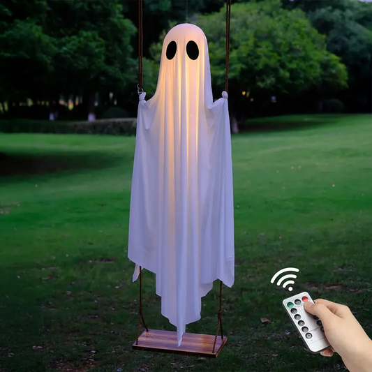 Hanging Ghost Swing Outdoor Halloween Decoration