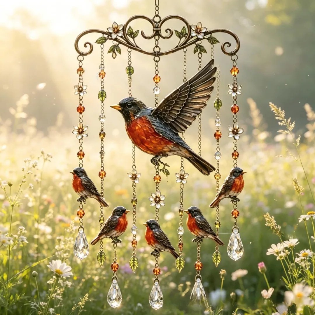 🐦Elegant Hummingbird Garden Wind Chime Suncatcher