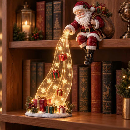 🎅✨Christmas Shelf Sitter Figurine With Light Curtain Decor