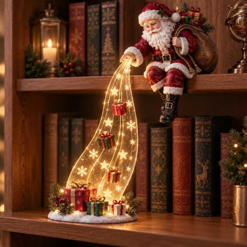 🎅✨Christmas Shelf Sitter Figurine With Light Curtain Decor