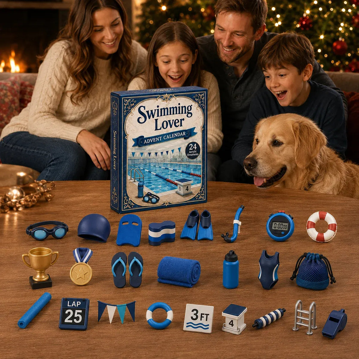 ⏳ Last Day 49% OFF – 🏊 Swim-Life Advent Calendar 2026 | 24 Swim-Themed 3D Figurines 💦