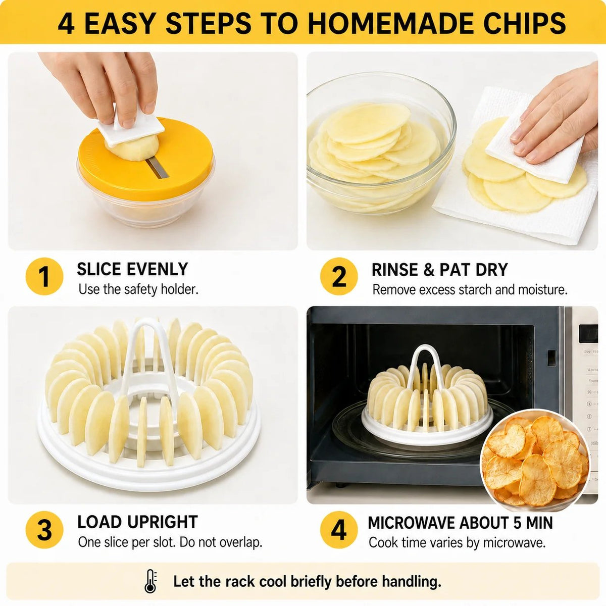 🔥2026 HOT SALE🥳💞50K+ SOLD!😍🥔DIY Microwave Potato Chip Maker with Slicer Bowl Set - DIY Microwave Potato Chip Maker with Slicer Bowl Set / Buy 1