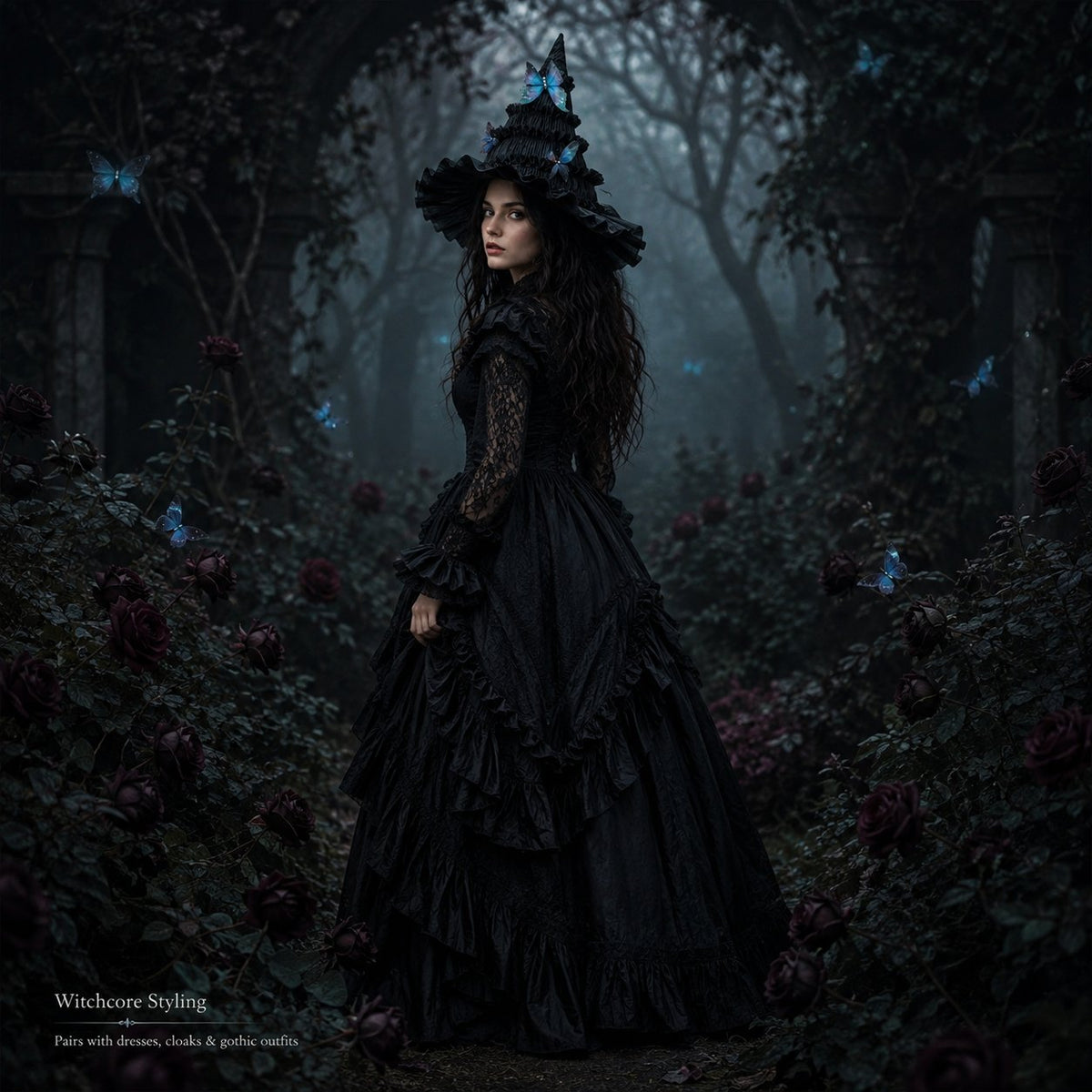 🖤 Gothic Butterfly Witch Hat™