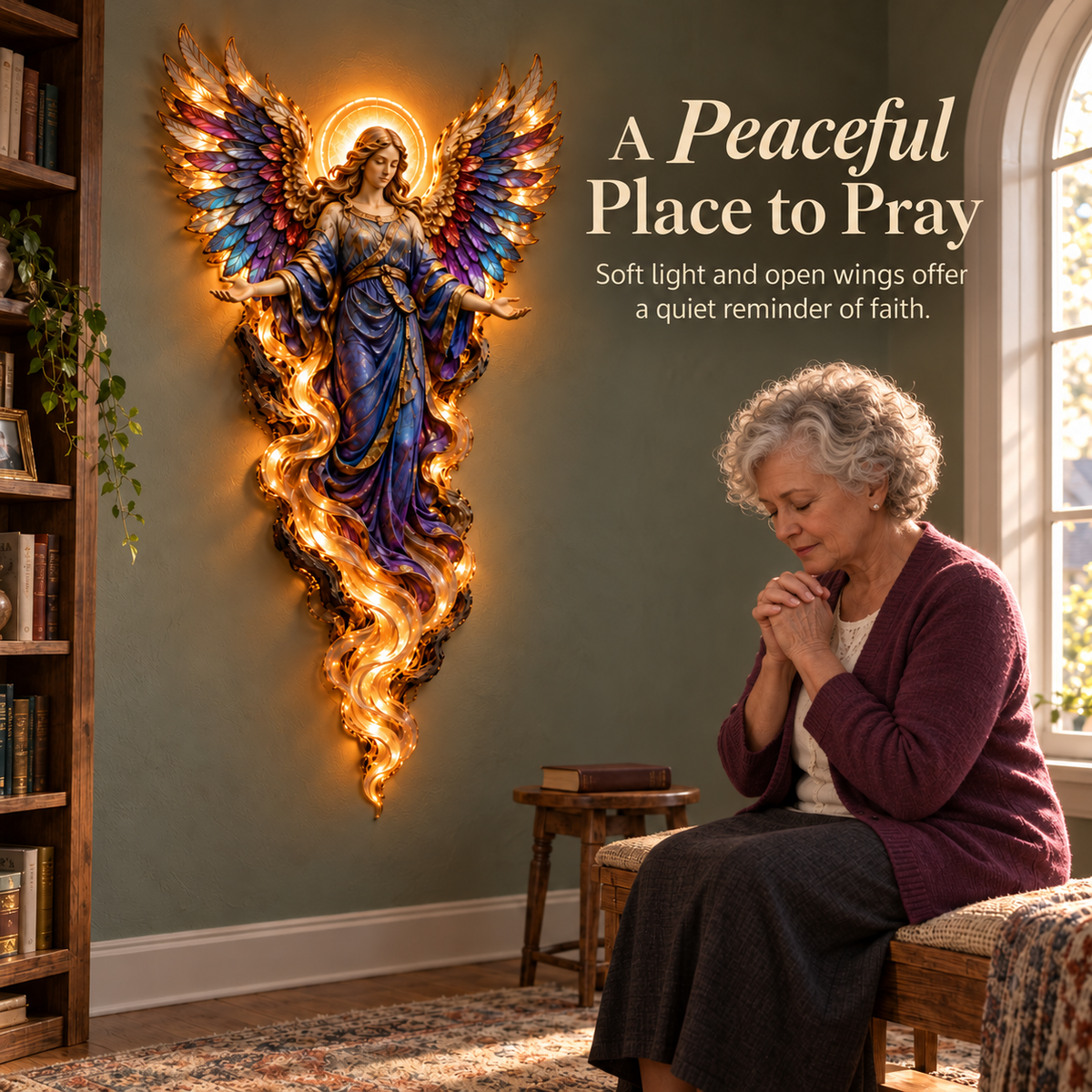 ✝️ Heavenly Radiance™ Lighted Angel Wall Sculpture ✨
