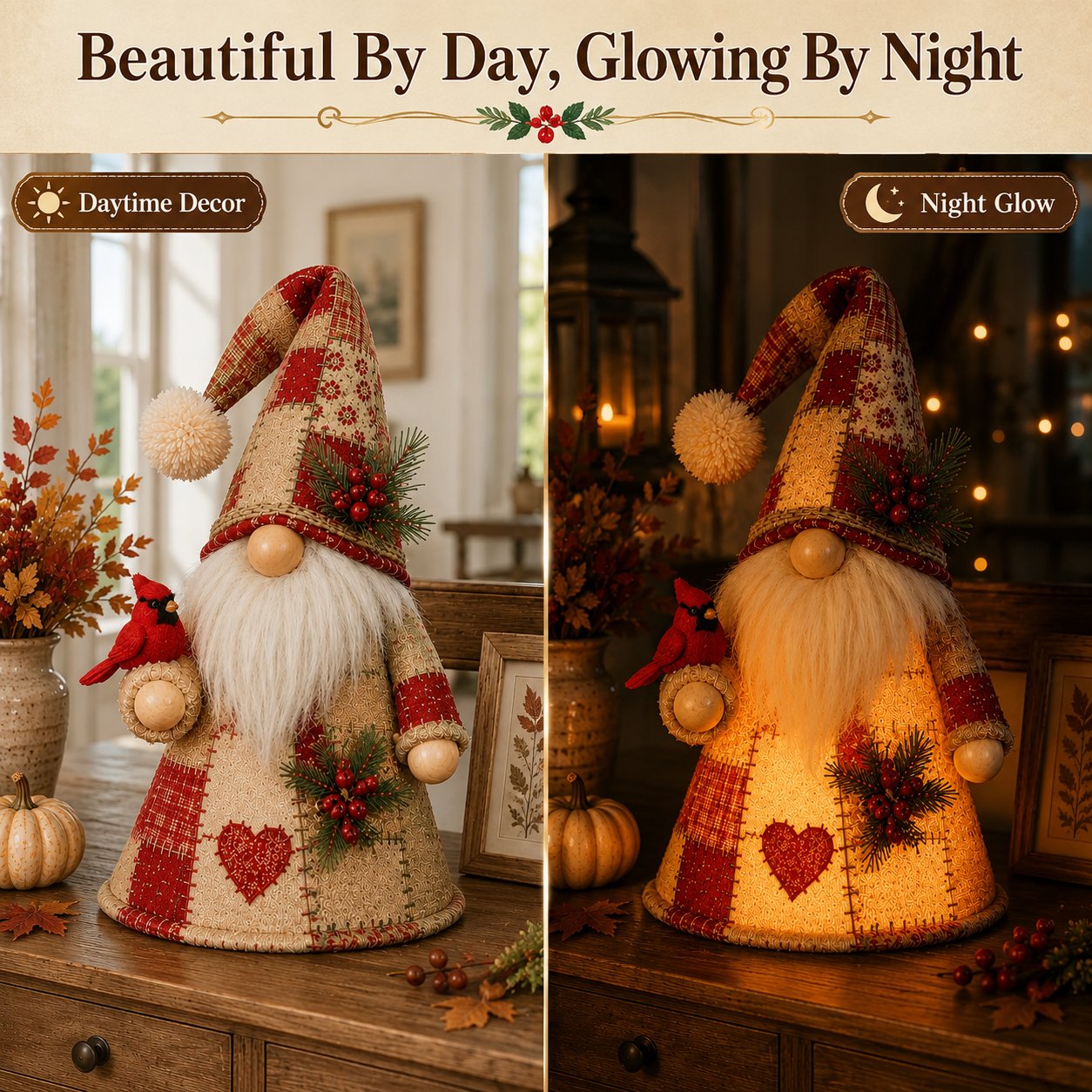 ⭐HOT SALE 49% OFF – 🐦 Patchwork Bird Gnome Light Collection