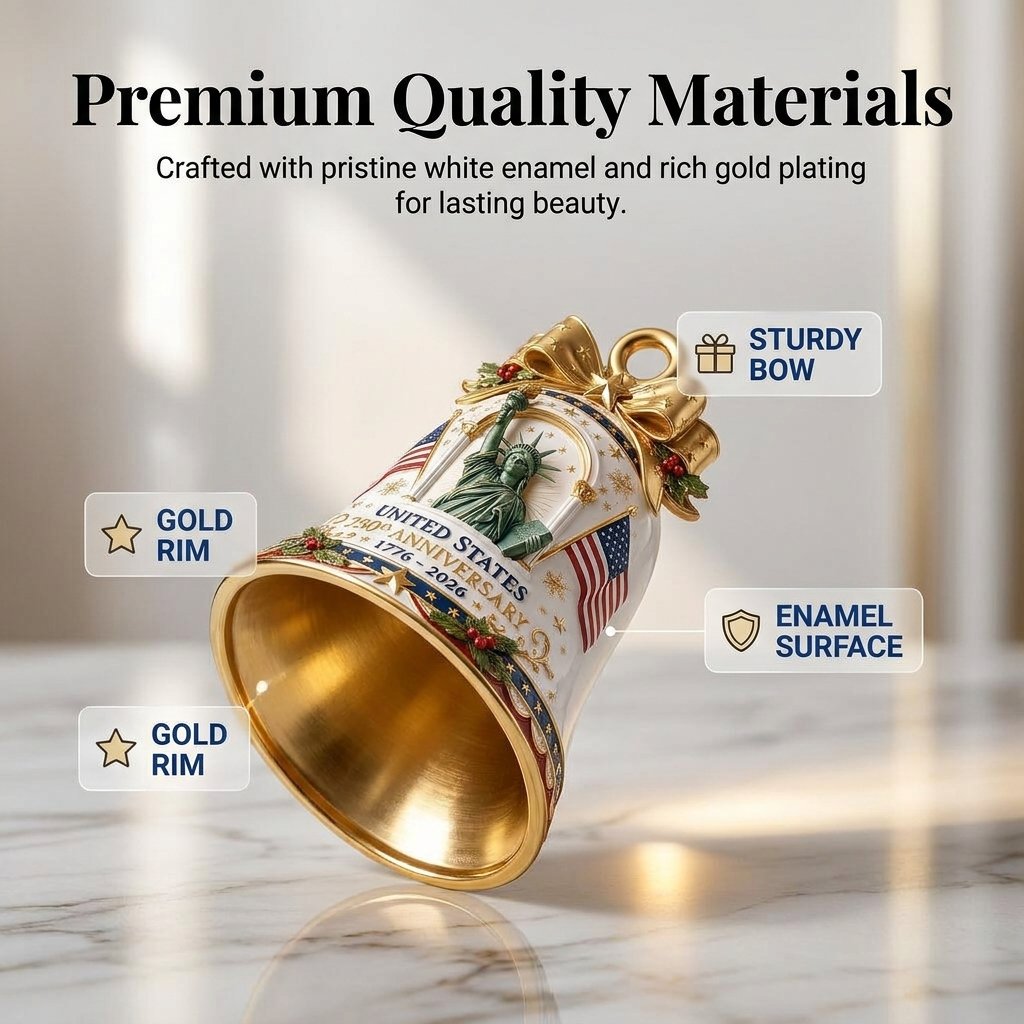 Voice of Liberty – US 250th Anniversary (1776–2026) Commemorative Bell Ornament