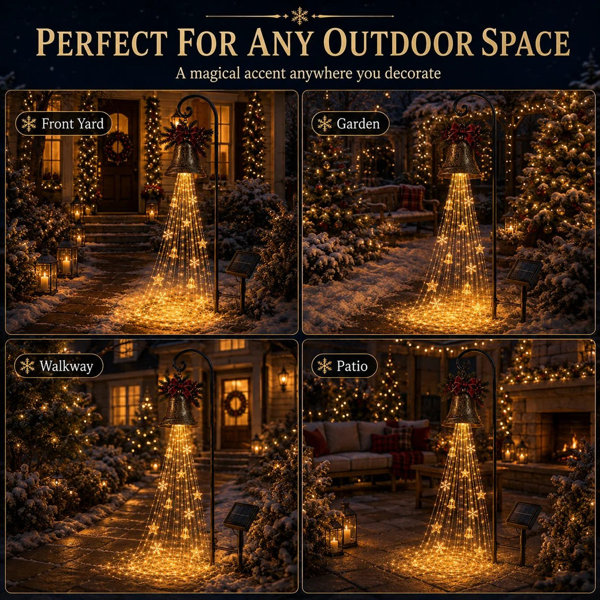 🎄Christmas Early Bird Deal- Christmas Bell Cascade Solar Yard Light✨