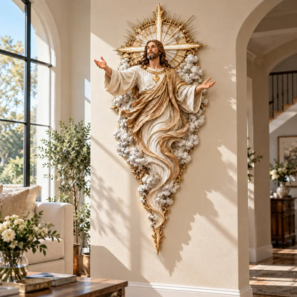 🔥Last Day 49% OFF -  ✝️ Light of the World Jesus Wall Sculpture – A Radiant Symbol of Faith for the Home