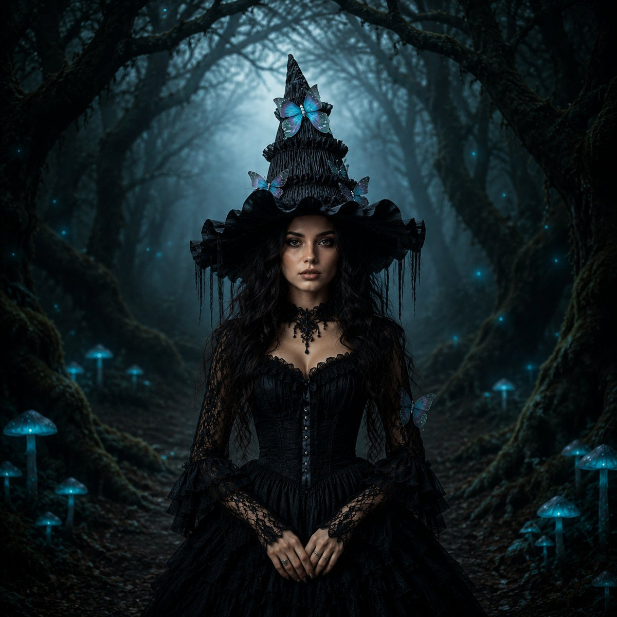 🖤 Gothic Butterfly Witch Hat™