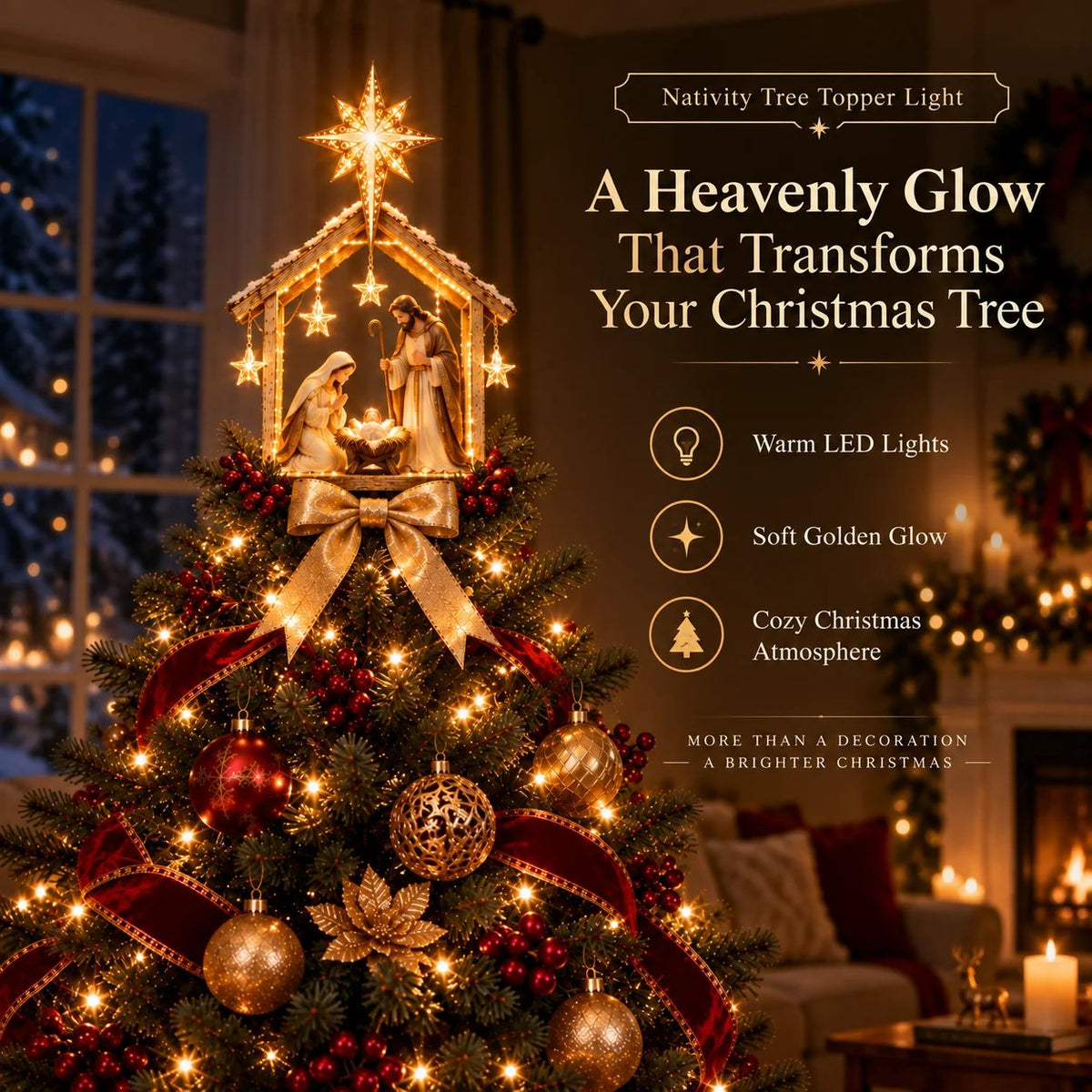 🌟Bethlehem Star™ Nativity Tree Topper Light