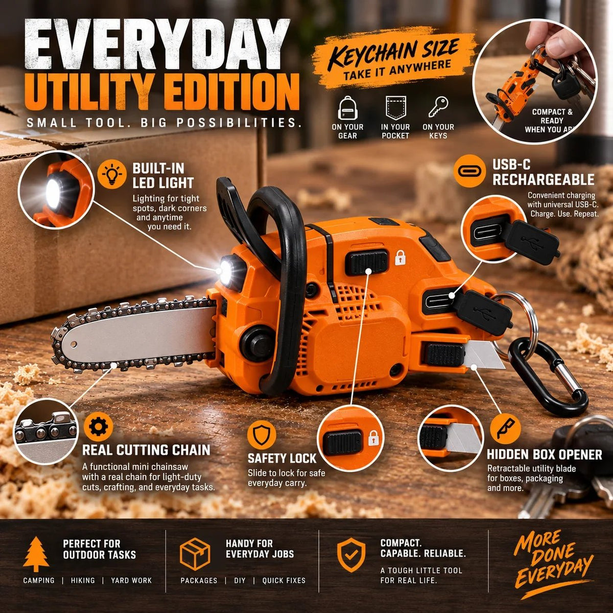 Everyday Utility Keychain Tool