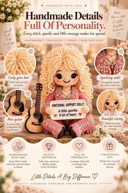 ⏳ Last Day 49% OFF – ❤️ Emotional Support Handmade Crochet Doll | 3 Heartwarming Styles with Encouraging Message Cards for Friendship, Comfort & Meaningful Gifts 🧶