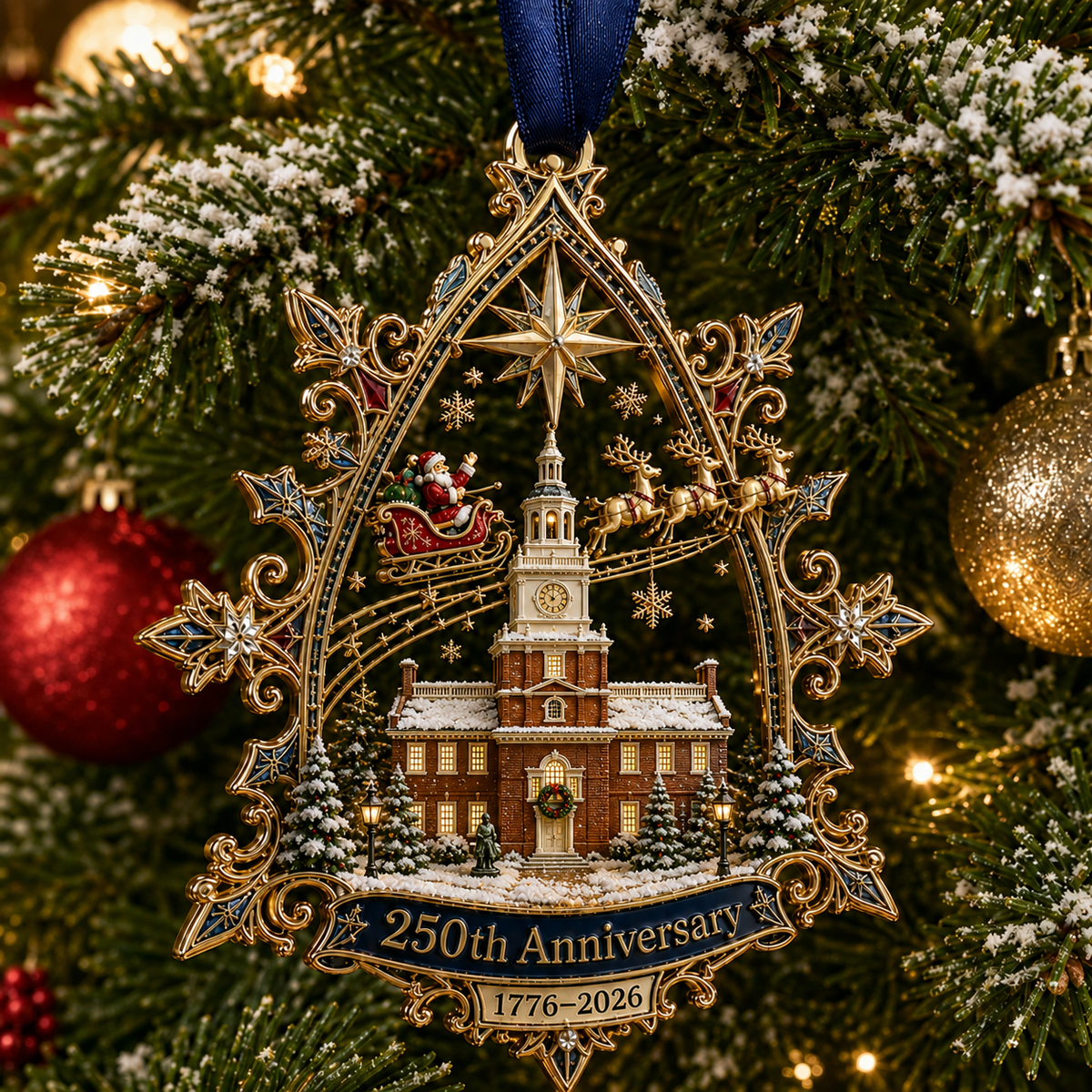 🔥250th Anniversary: Santa Flying Over the White House on a Snowy Night