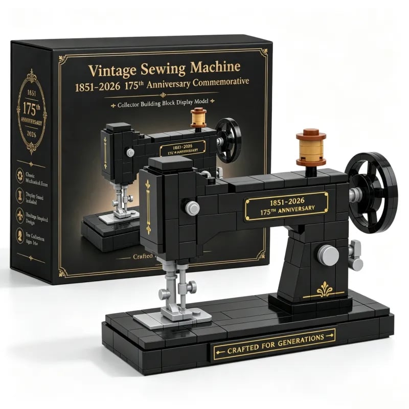 Vintage Sewing Machine Brick Building Set – 175th Anniversary Collector Edition (1851–2026)