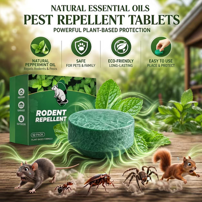 💥LAST DAY SALE 50%OFF💥🟢 Natural Peppermint Rodent Repellent Tablets – 12 Pack