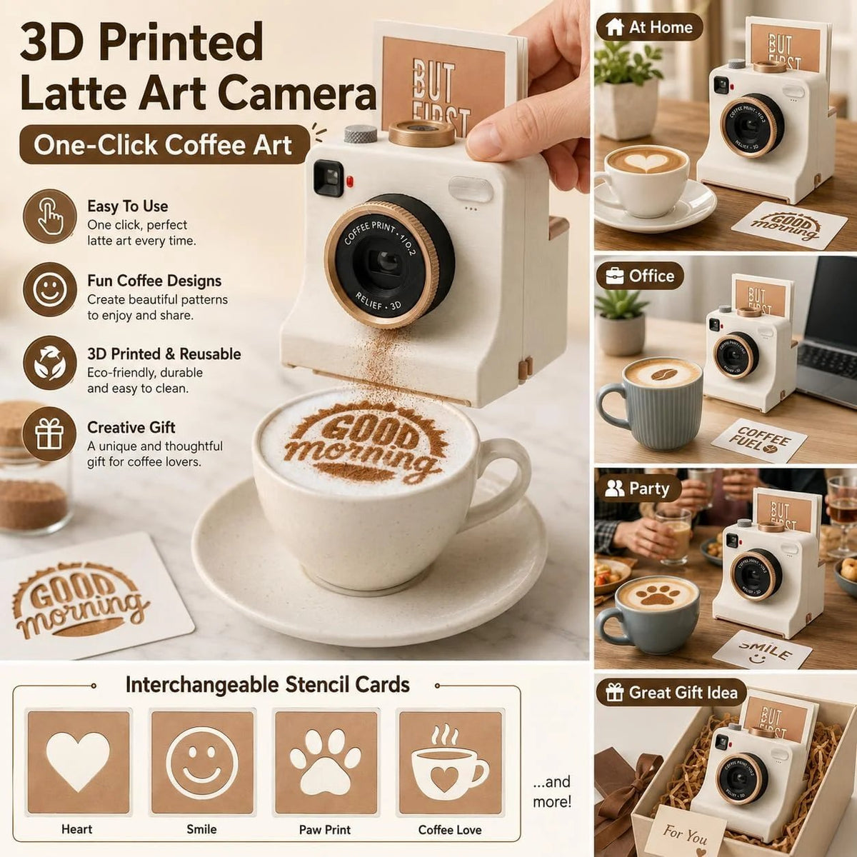 ☕✨ 50% OFF Smart Latte Art Maker Camera Tool 🎨 Create Beautiful Coffee Designs At Home