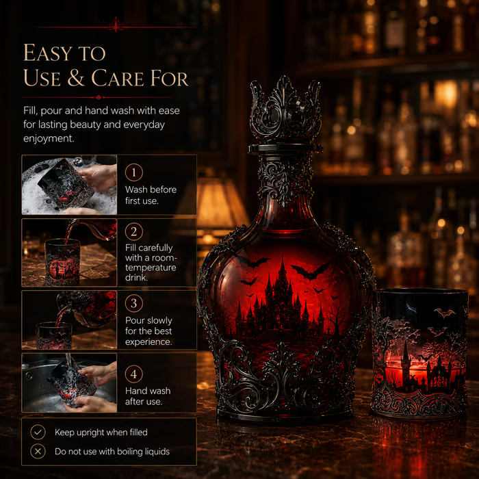 🔥Last Day 49% OFF - 🦇🍺Gothic Vampire Castle Whisky Decanter & Tumbler(📦Buy 2 Free Shipping) - Gothic Bottle