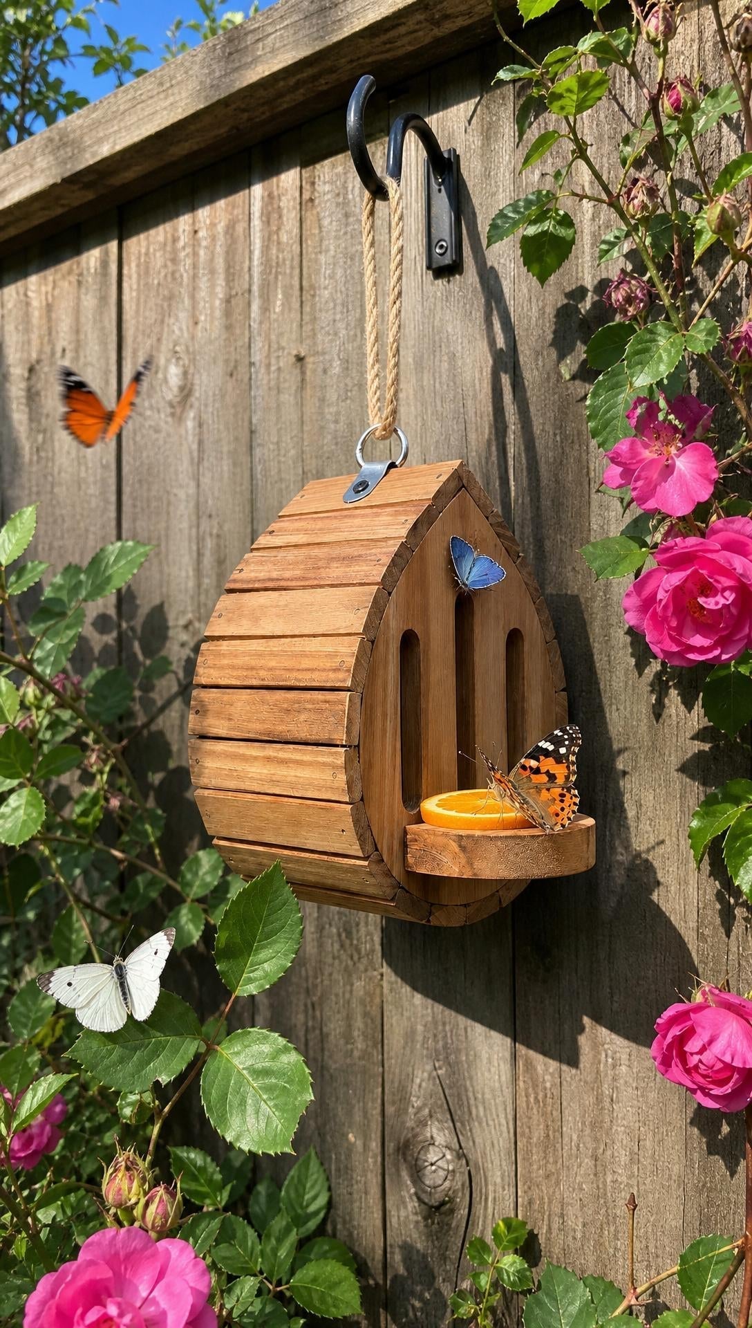 🦋Handmade Garden Butterfly House with Feeder Station