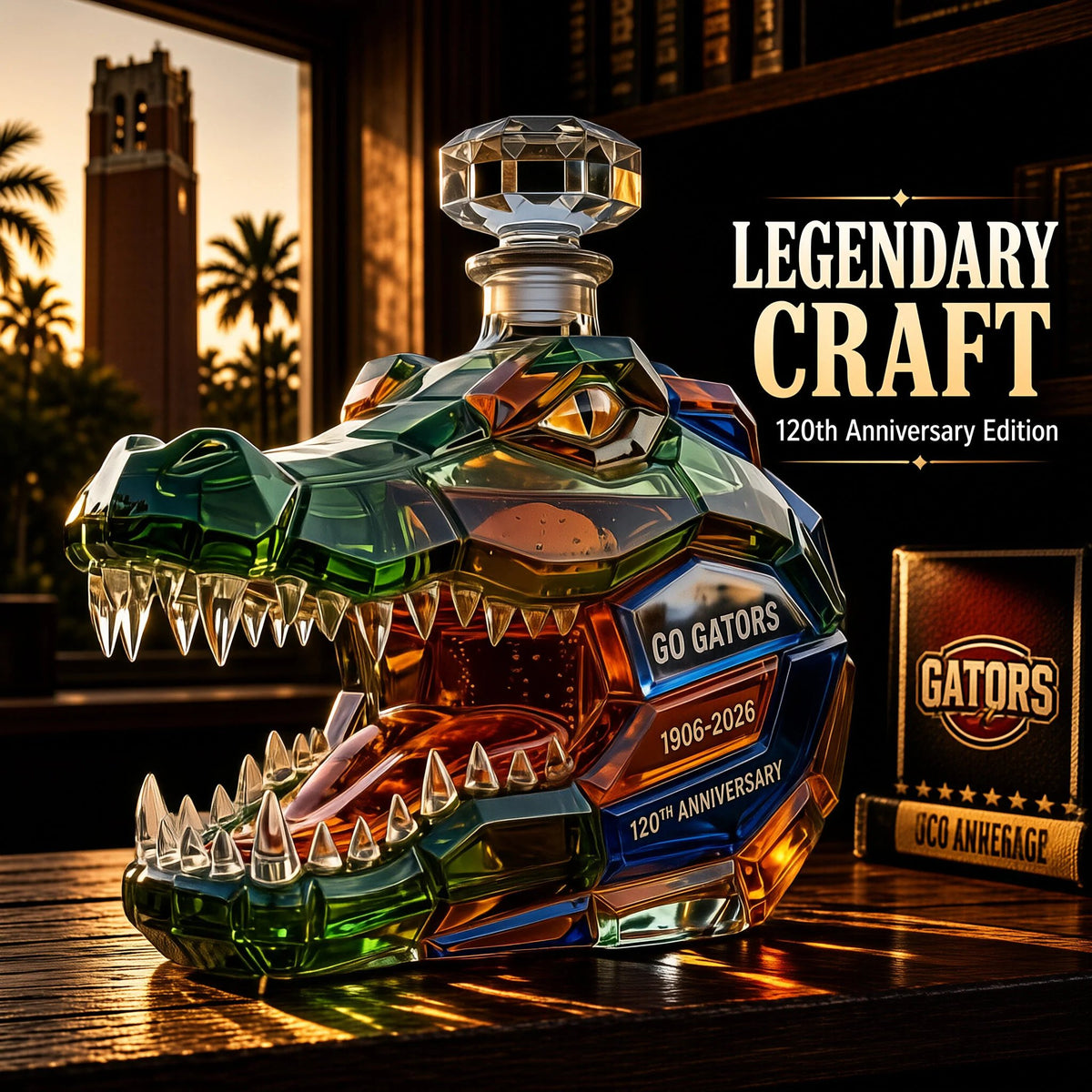🐊 120th Anniversary Alligator Decanter – Bold Gator Spirit Meets Timeless Craftsmanship | Collector’s Edition 🐊✨
