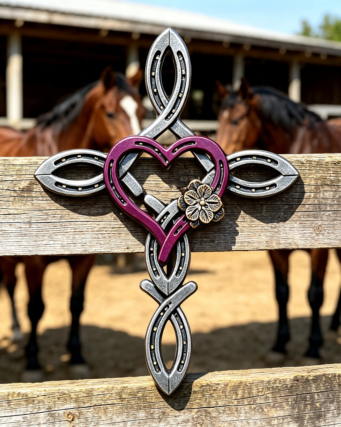 Blessed Horseshoe Cross with Heart - A Symbol of Faith, Protection, and Love That Endures (𝑱𝒐𝒓𝒅𝒂𝒏 𝑴𝒂𝒚𝒏𝒂𝒓𝒅 𝑯𝒂𝒏𝒅𝒎𝒂𝒅𝒆®)