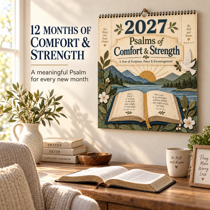 ✝️ 2027 Psalms Wall Calendar | Monthly Scripture &amp; Christian Artwork