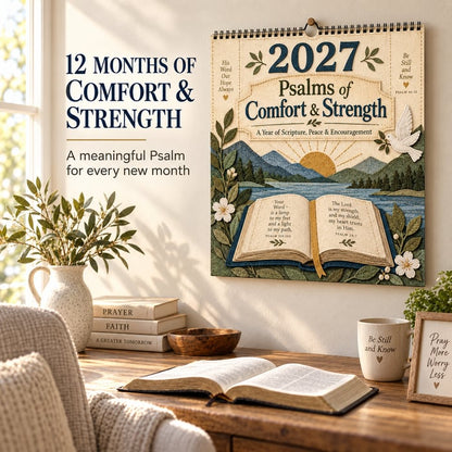 ✝️ 2027 Psalms Wall Calendar | Monthly Scripture &amp; Christian Artwork