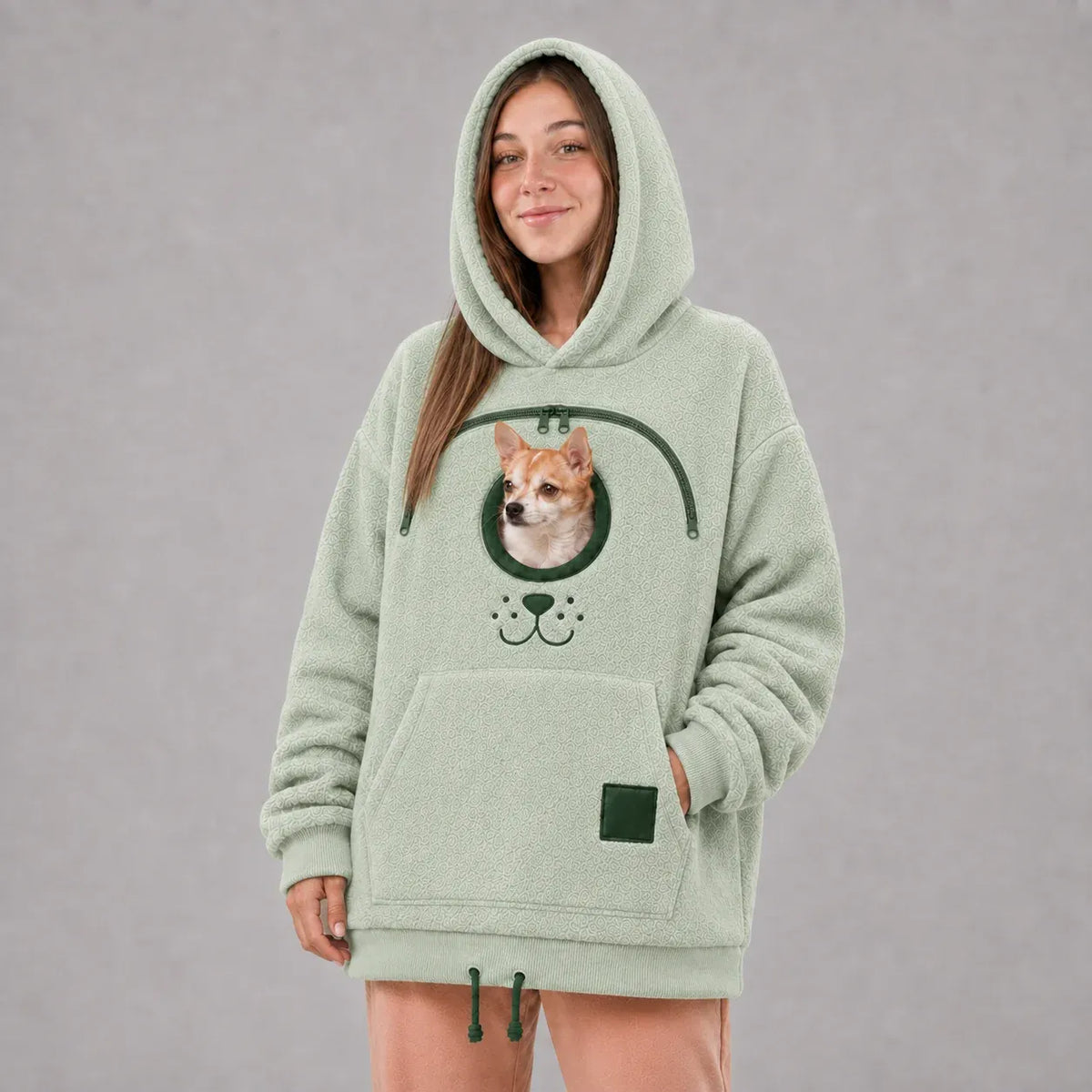 ⏰LAST DAY 50% OFF 🐾 Cozy Pet Carrier Hoodie — Built-In Pouch for Cats & Small Dogs