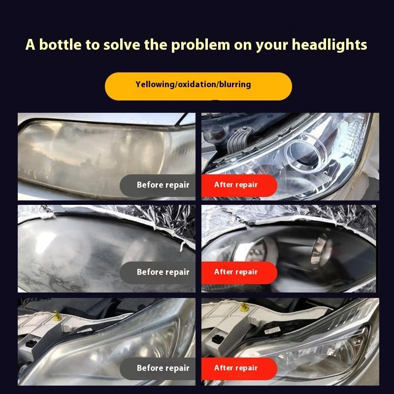 🔥LAST DAY 49% OFF - 🚘Automotive Headlamp Restoration Fluid Kit