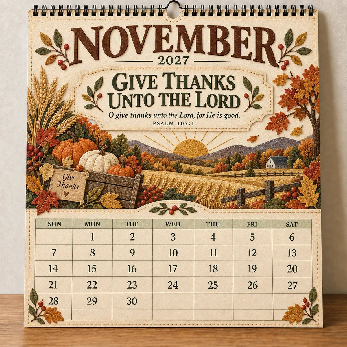 ✝️ 2027 Psalms Wall Calendar | Monthly Scripture &amp; Christian Artwork