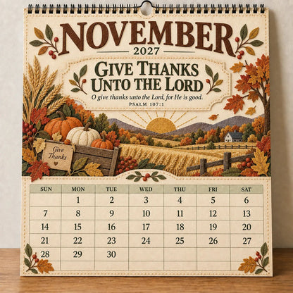 ✝️ 2027 Psalms Wall Calendar | Monthly Scripture &amp; Christian Artwork
