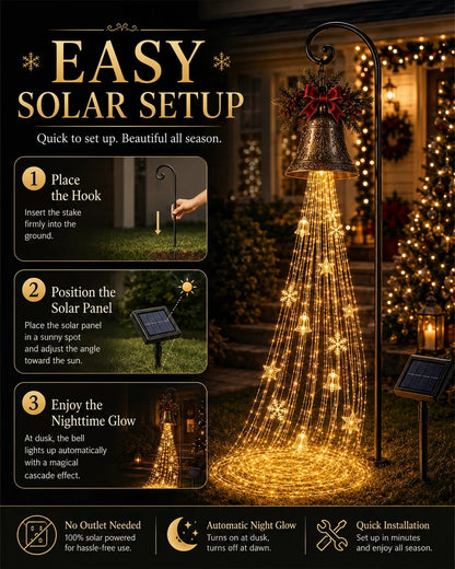 🎄Christmas Early Bird Deal- Christmas Bell Cascade Solar Yard Light✨