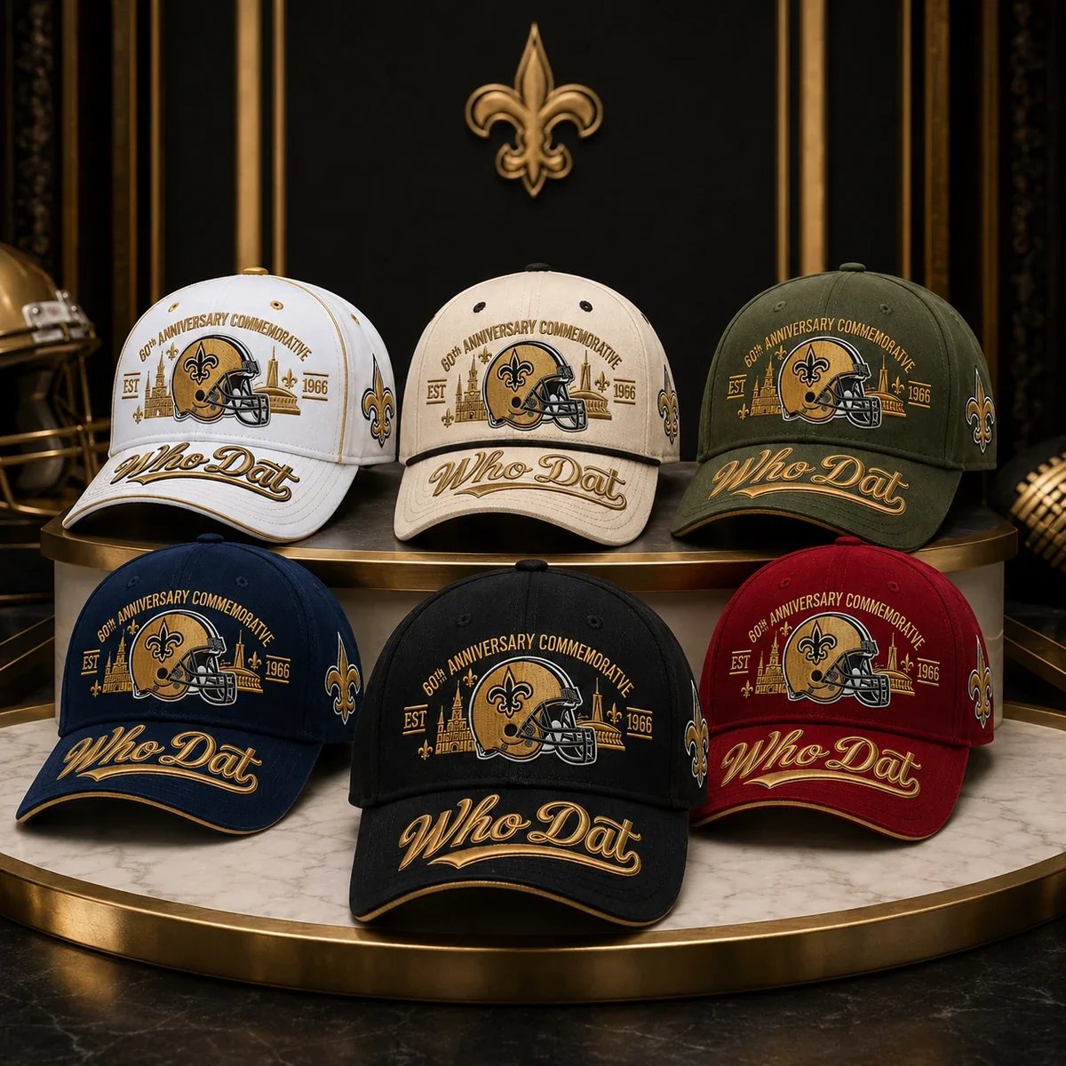 🇺🇸 Last Day Promo: 49% OFF⚜️🏈Who Dat 60th Anniversary Baseball Cap