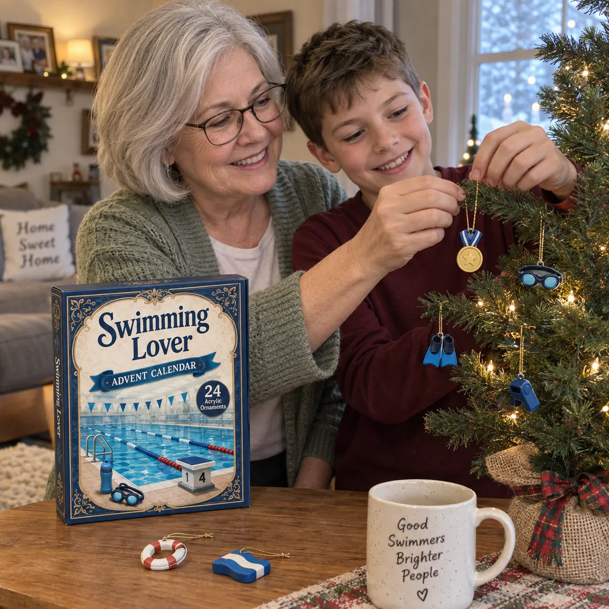 ⏳ Last Day 49% OFF – 🏊 Swim-Life Advent Calendar 2026 | 24 Swim-Themed 3D Figurines 💦