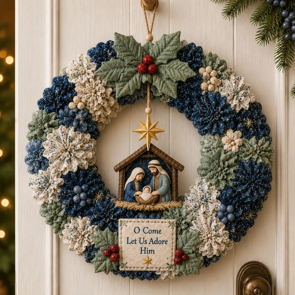 🎄 LAST DAY 50% OFF ✨ Make A Christmas Wreath You'll Be Proud To Display ❤️ 3D Fabric Poke DIY Kit With Tutorial & Guide Included