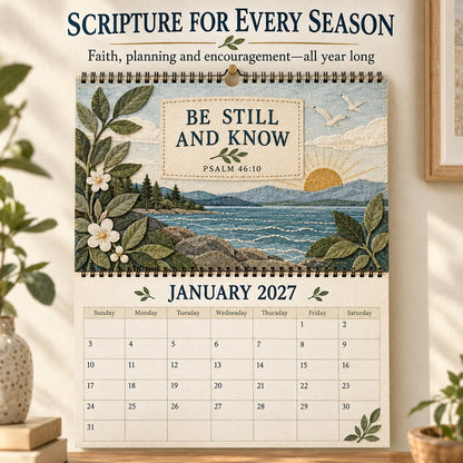 ✝️ 2027 Psalms Wall Calendar | Monthly Scripture &amp; Christian Artwork