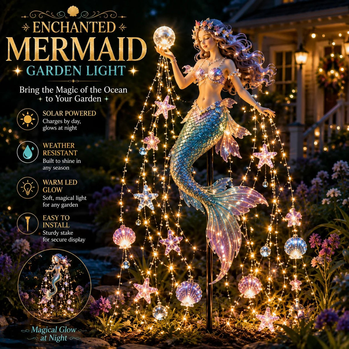 🔥✨ Enchanted Flower Fairy Solar Garden Light – Magical Glowing Outdoor Christmas Yard Decor 🧚🌸