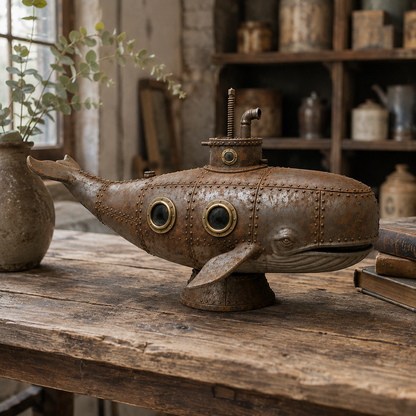 🐳Vintage Mechanical Whale Sculpture